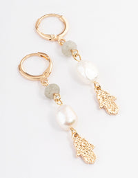 Gold Freshwater Pearl Drop Earrings - link has visual effect only