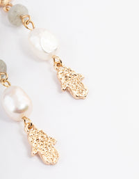 Gold Freshwater Pearl Drop Earrings - link has visual effect only