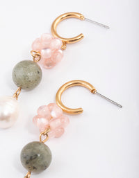 Gold Rhodonite Cluster Earrings - link has visual effect only