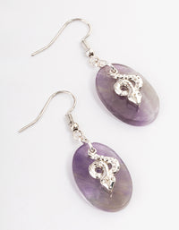 Antique Silver Amethyst Snake Earrings - link has visual effect only