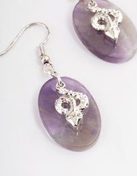 Antique Silver Amethyst Snake Earrings - link has visual effect only