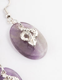 Antique Silver Amethyst Snake Earrings - link has visual effect only