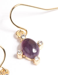 Gold Amethyst Oval Hook Earrings - link has visual effect only