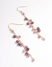 Gold Amethyst Chain Drop Earrings - link has visual effect only