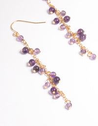 Gold Amethyst Chain Drop Earrings - link has visual effect only