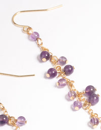 Gold Amethyst Chain Drop Earrings - link has visual effect only