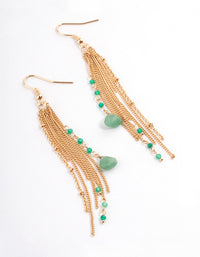 Gold Aventurine Chain Drop Earrings - link has visual effect only