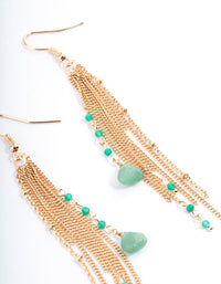 Gold Aventurine Chain Drop Earrings - link has visual effect only