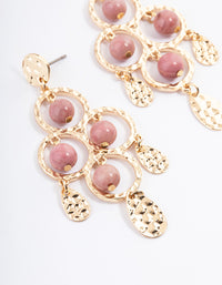 Gold Rhodonite Textured Statement Earrings - link has visual effect only