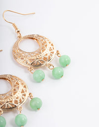 Gold Amazonite Open Detail Hook Earrings - link has visual effect only