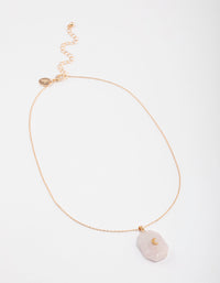 Gold Quartz Moon Necklace - link has visual effect only