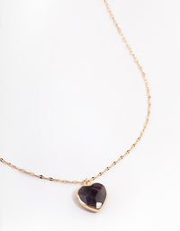 Gold Amethyst Heart Necklace - link has visual effect only