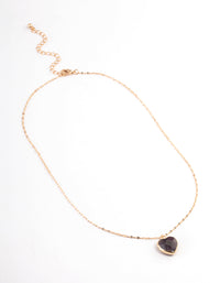 Gold Amethyst Heart Necklace - link has visual effect only