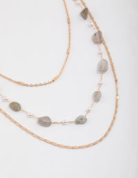 Gold Labradorite Multi Layered Necklace - link has visual effect only