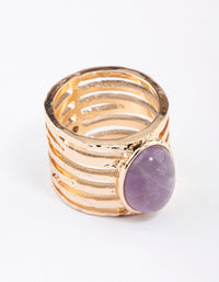 Gold Amethyst Statement Ring - link has visual effect only