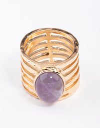 Gold Amethyst Statement Ring - link has visual effect only