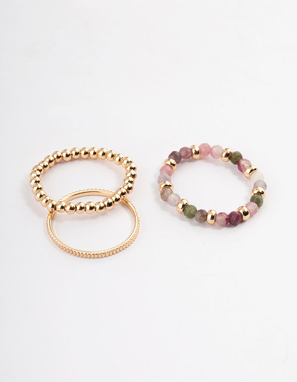 Gold Multi Stretch Ring Pack