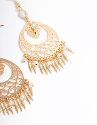 Gold Plated Boho Tassel Drop Earrings - link has visual effect only