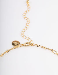 Gold Plated Freshwater Pearl Diamante Charm Chain Necklace - link has visual effect only