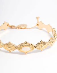 Gold Plated Detailed Cuff Bracelet - link has visual effect only