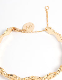 Gold Plated Detailed Cuff Bracelet - link has visual effect only