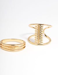 Gold Plated Fine Detail Open Rings Pack - link has visual effect only