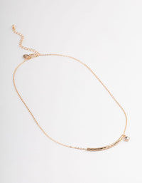 Gold Curve Bar & Diamante Necklace - link has visual effect only