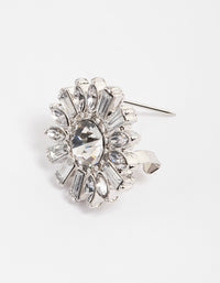 Rhodium Baguette & Pear Flower Brooch - link has visual effect only