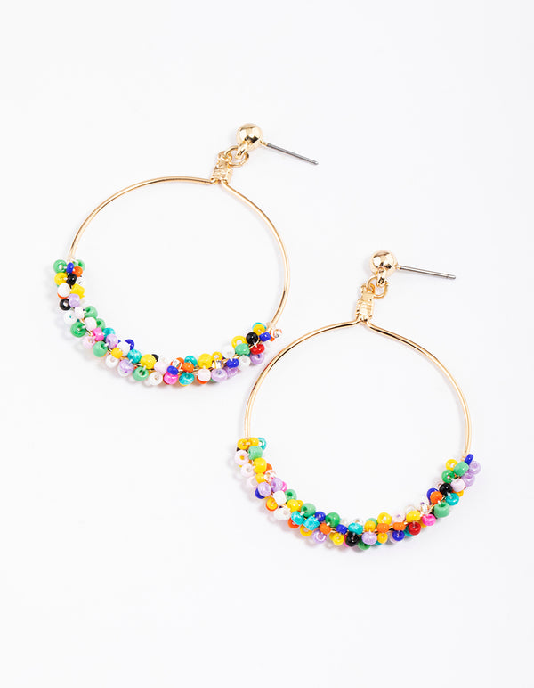 Bright Round Wire Sprinkle Drop Earrings