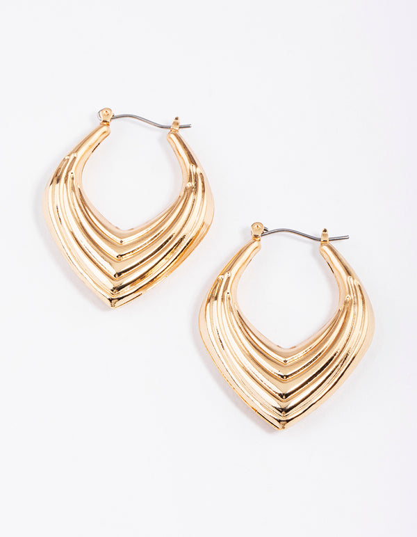 Gold Boho Etched Hoop Earrings