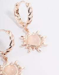 Rose Gold Celestial Huggie Earrings - link has visual effect only