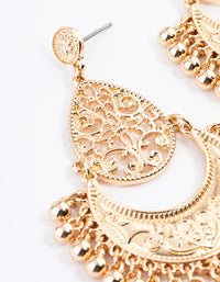 Gold Textured Detailed Earrings - link has visual effect only