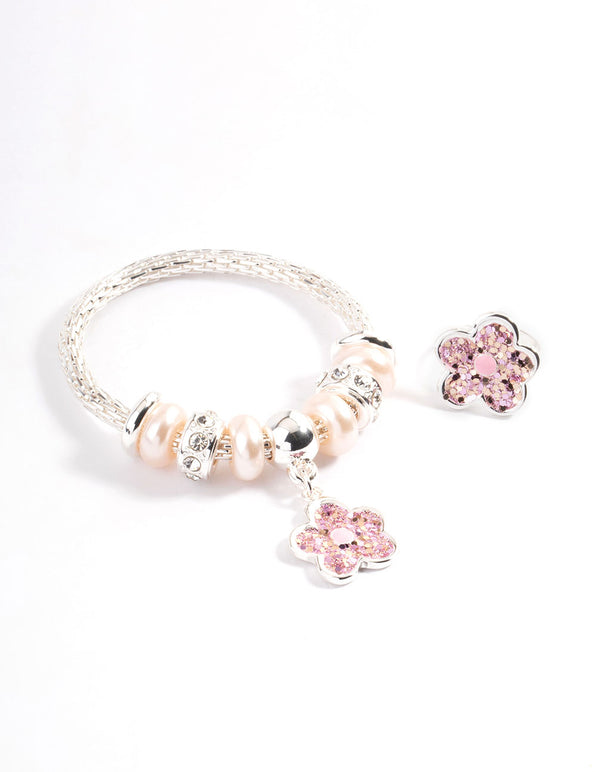 Pink deals flower bracelet