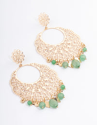 Gold Statement Filigree Drop Earrings - link has visual effect only