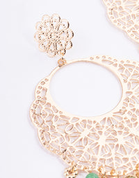 Gold Statement Filigree Drop Earrings - link has visual effect only