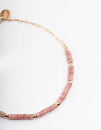 Gold Rhodonite Beaded Choker - link has visual effect only