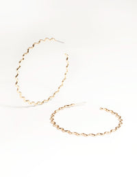 Gold Wavy Hoop Earrings - link has visual effect only