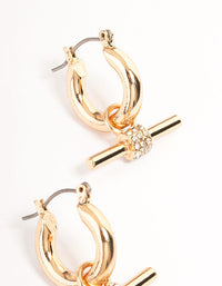 Gold Bling Toggle Hoop Earrings - link has visual effect only