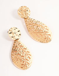 Gold Leaf Drop Earrings - link has visual effect only