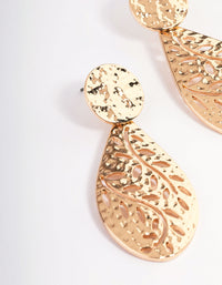 Gold Leaf Drop Earrings - link has visual effect only