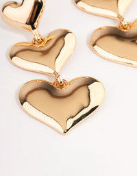 Gold Graduated Heart Drop Earrings - link has visual effect only