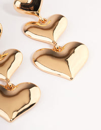 Gold Graduated Heart Drop Earrings - link has visual effect only