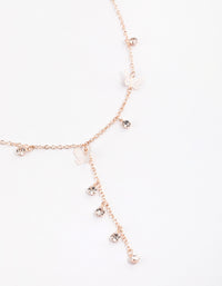 Rose Gold Mix Butterfly & Diamante Y-Necklace - link has visual effect only