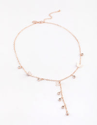 Rose Gold Mix Butterfly & Diamante Y-Necklace - link has visual effect only