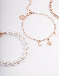 Rose Gold Pearl Celestial Butterfly Bracelet - link has visual effect only