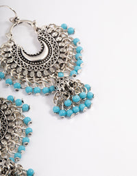 Antique Silver Mini Bead Drop Earrings - link has visual effect only