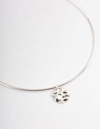 Silver Skinny Hammered Disc Choker - link has visual effect only