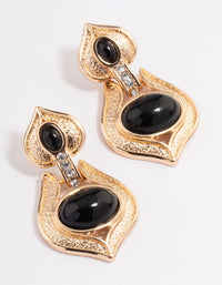 Black Teardrop Knocker Statement Earrings - link has visual effect only