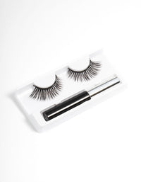 Black Curve Cat Eye Magnetic Fake Eyelashes - link has visual effect only