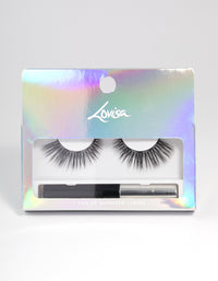 Black Curve Cat Eye Magnetic Fake Eyelashes - link has visual effect only